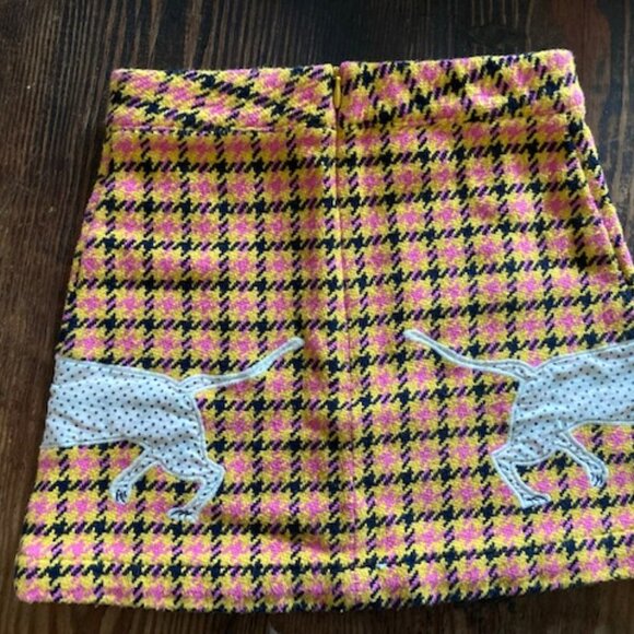 EUC Mini Boden Yellow Check/Dachshund skirt 6-7 - Picture 3 of 4